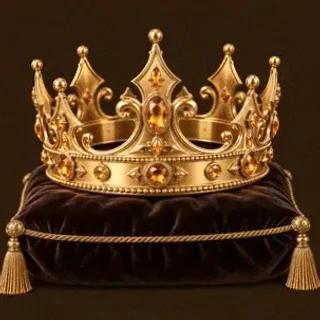 Gold crown on cushion — Casiny