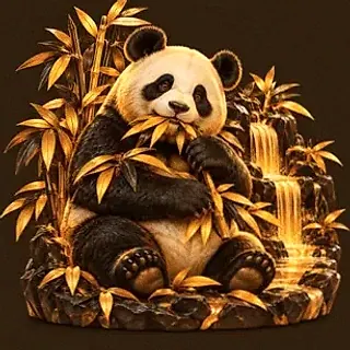 Panda eating bamboo — Casiny